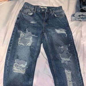 Topshop Moto Ripped Mom Jeans